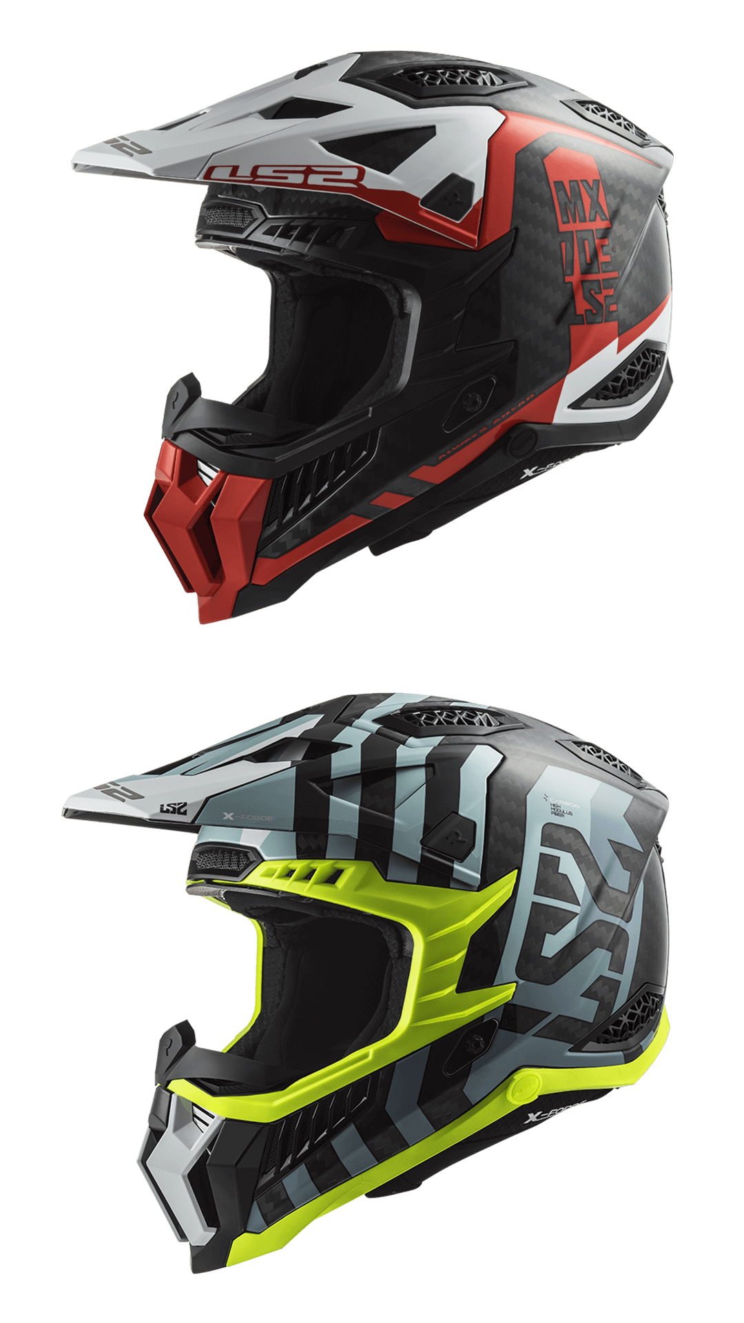 Casco Cross Carbonio Ls2 MX703 X-Force Carbon Lucido